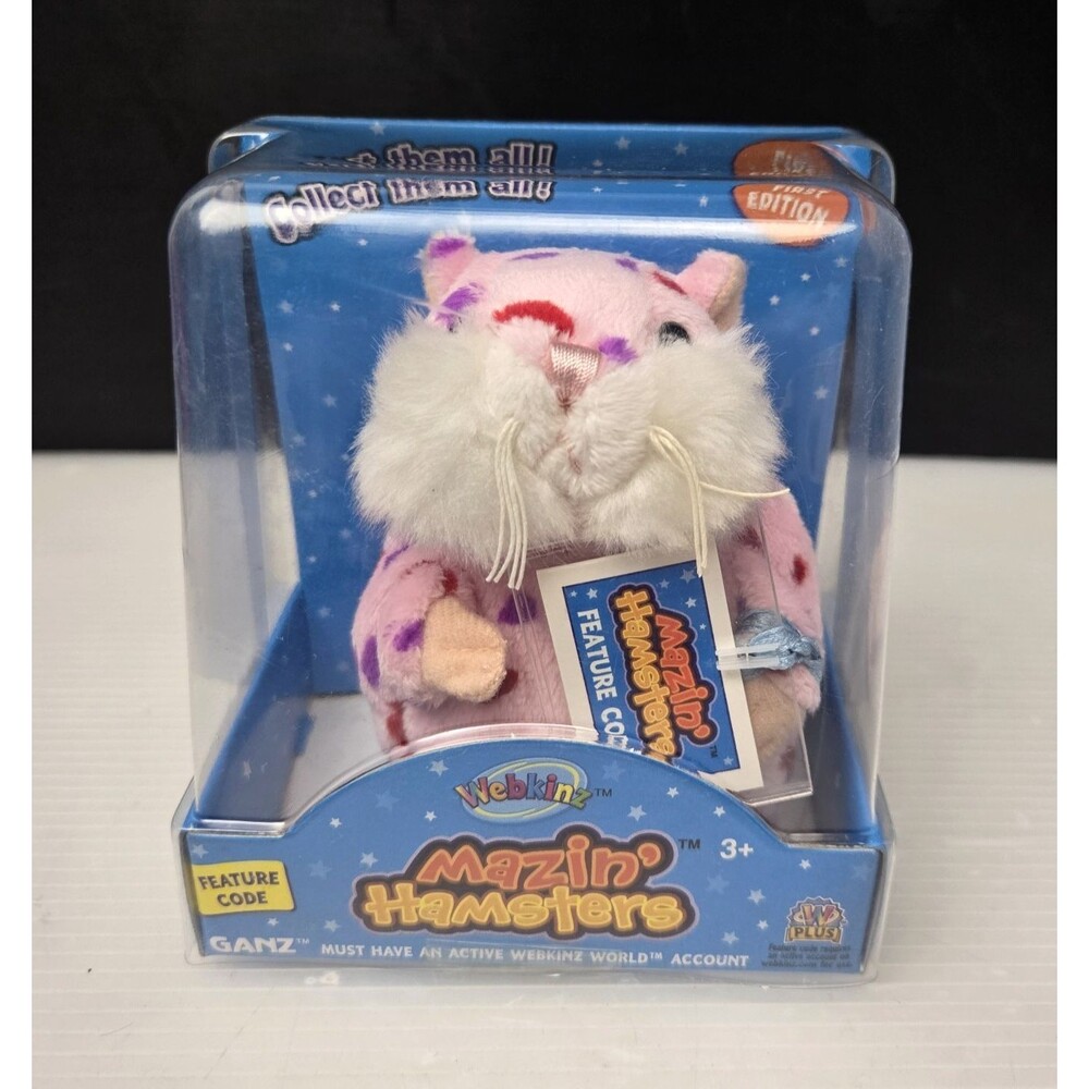 Ganz Webkinz Mazin Hamsters CINNAMON Pink w/ Hearts 1st Edition Sealed Code NIB